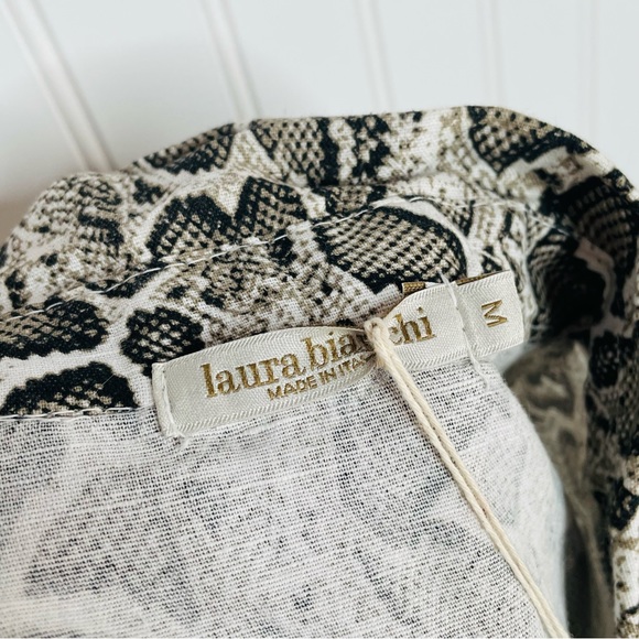 Laura Bianchi Italy 100% Linen Snakeskin Shirt Dress - Picture 7 of 8